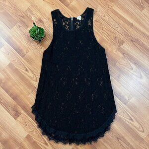 Wilfred Aritzia Lace Zipper Back Tank Top Black Size Medium M